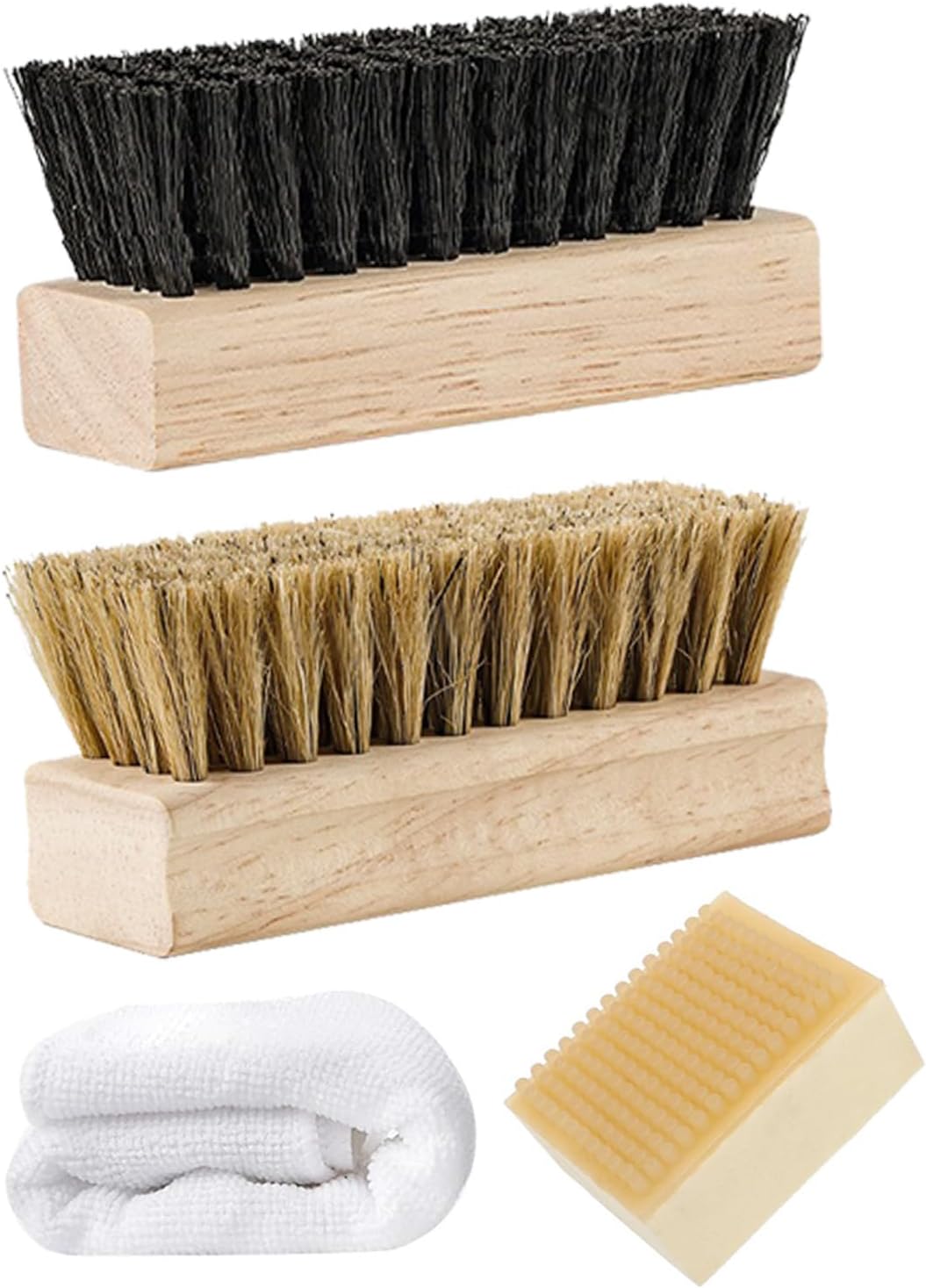 SansentShoe Cleaning Brush Shoe Polish Brush Suede Brush, Shoe Shine Kit Boot Brush Horse Hair Brush for Leather, Shoe Brushes for Cleaning Shoe Shine Kit for Men and Women