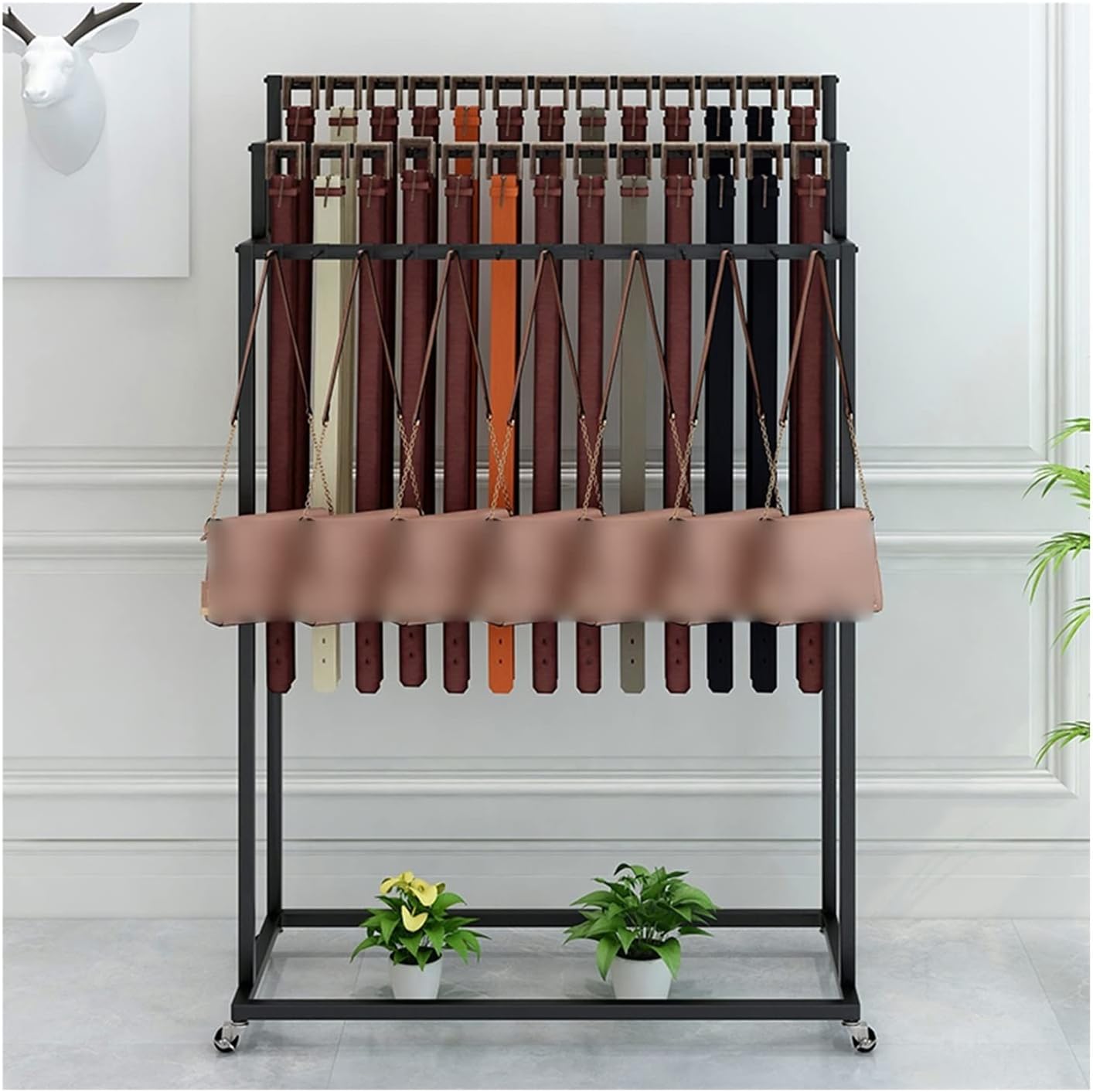 Display Stand Commercial Belts Display Stand, Tie Racks, Pants Hangers, Retail Boutique Store Commercial Shelves, Towel Blanket Handbag Scarf Trousers Storage Hanger, Hanging Hook Organizer ( Color :
