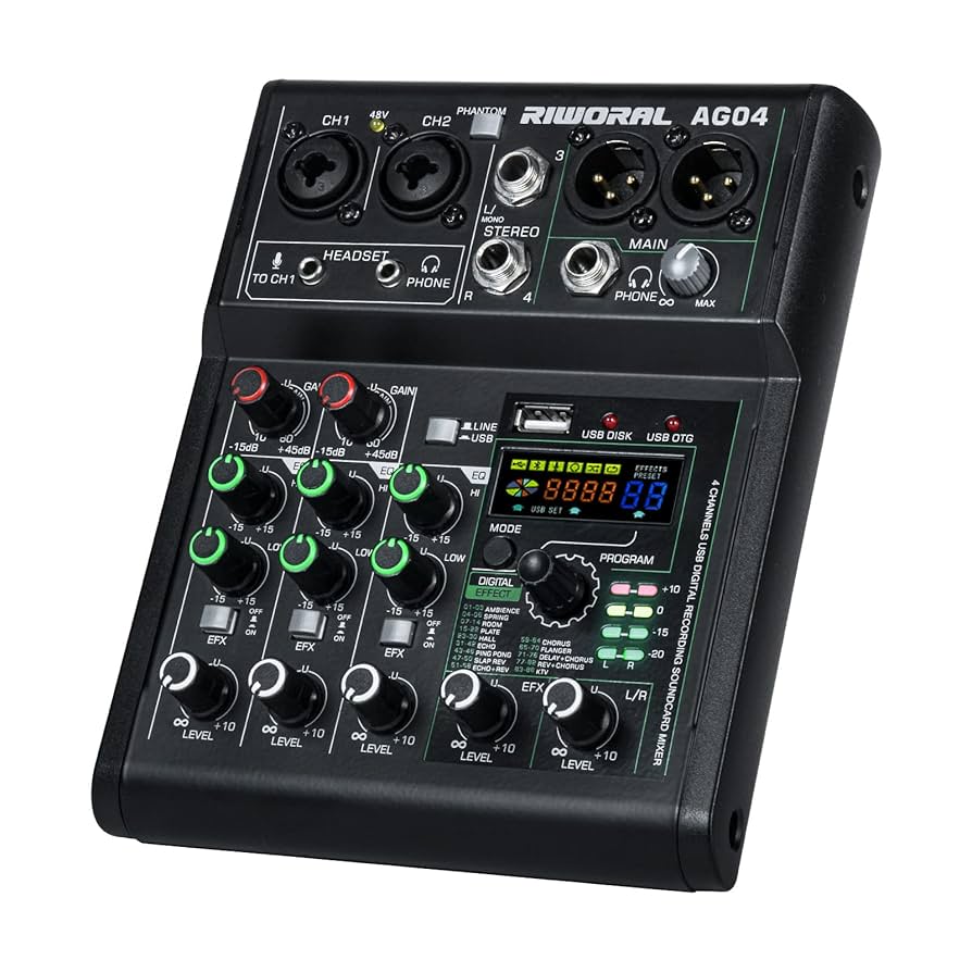 Amazon.com: 4 Channel Audio Mixer With Effects 88 Dsp Mixer