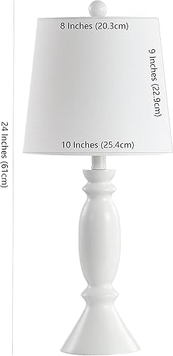 Miniatura 2 de SAFAVIEH Colección de iluminación lámpara de mesa moderna de granja blanca de 24 pulgadas con bombilla LED incluida para dormitorio, sala de estar,