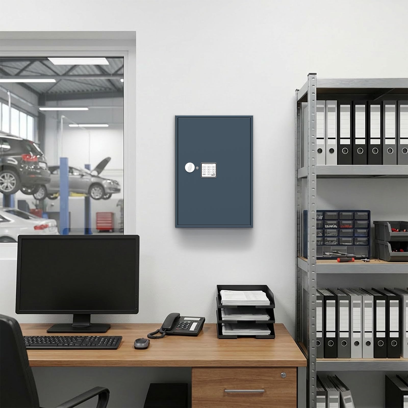 Profirst Armoire à clés Porter 300 Serrure électronique Ouverture d'urgence Acier Gris 15 Barres à Crochets réglables y Compris 300 Porte-clés GRATUITS Matériel de Fixation