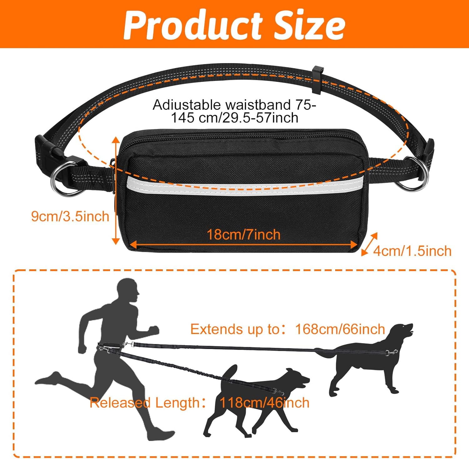 ハンズフリー ダブルリーシュ 2匹用 調節可能なウエストリーシュ 犬の散歩用 2匹の犬用 高耐久 絡まらない ダブル格納式犬用リーシ