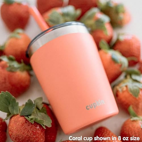Miniatura 8 de CUPKIN Vaso aislado de acero inoxidable con tapa y popote, botella de agua de 20 onzas y popote, tazas de acero inoxidable, taza de café de viaje
