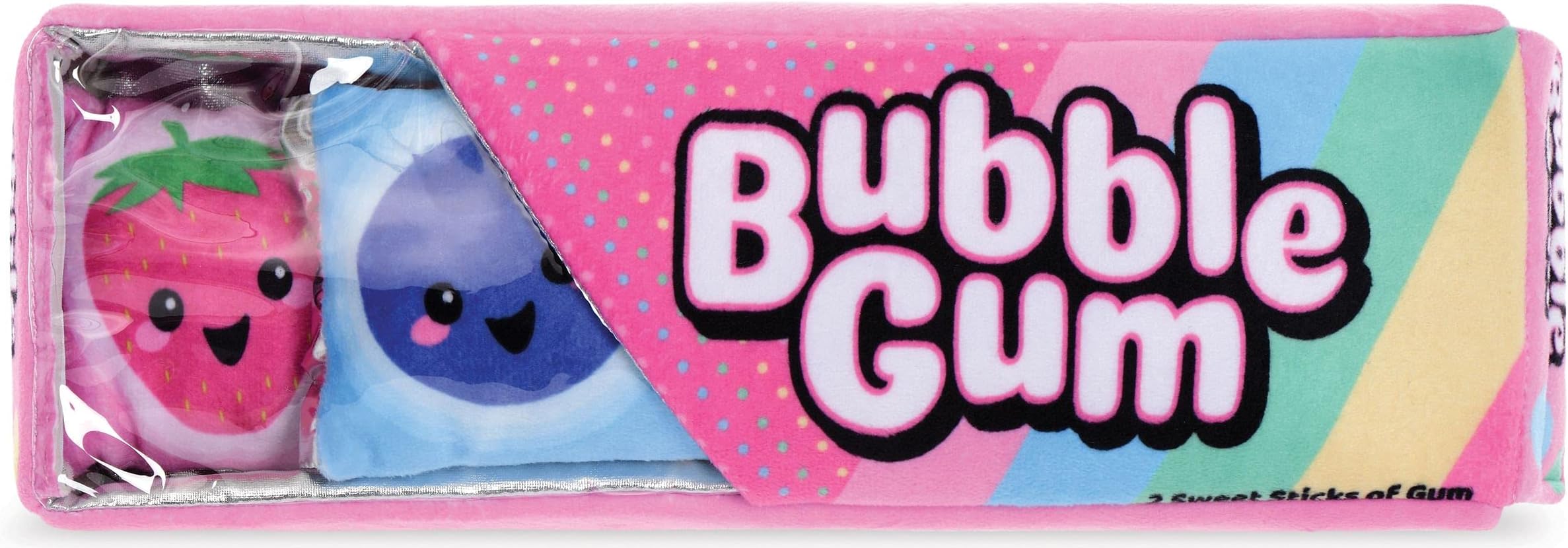 Play with Your Food! Pack of Bubble Gum Scented Fleece Play Pillow Set with Embroidered Accents