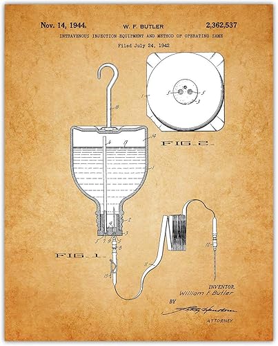 Miniatura 2 de Buzz Unplugged Vintage Medical Tools Patent Print, Set of 4, 8x10 Aesthetic Wall Posters and Unique Art Prints Picture for Bathroom, Home, Man Cave,