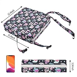 Booster Seat for Kitchen Chair - Washable Toddler Booster for Dining Table, Portable Travel Increasing Cushion for Kid (Elephant)