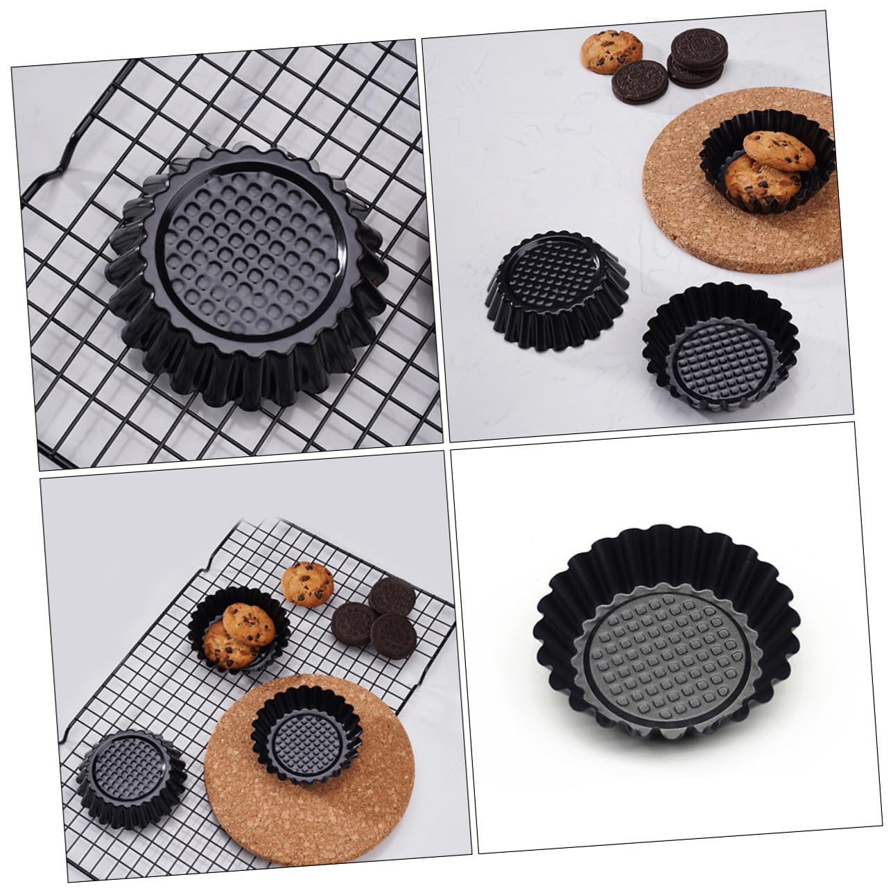 NOLITOY 12 Piezas Molde para Tartaletas de Huevo de Molde para Hornear de Acero al Carbono Hacer Uno Mismo para Hornear Tartas de Huevo Casa