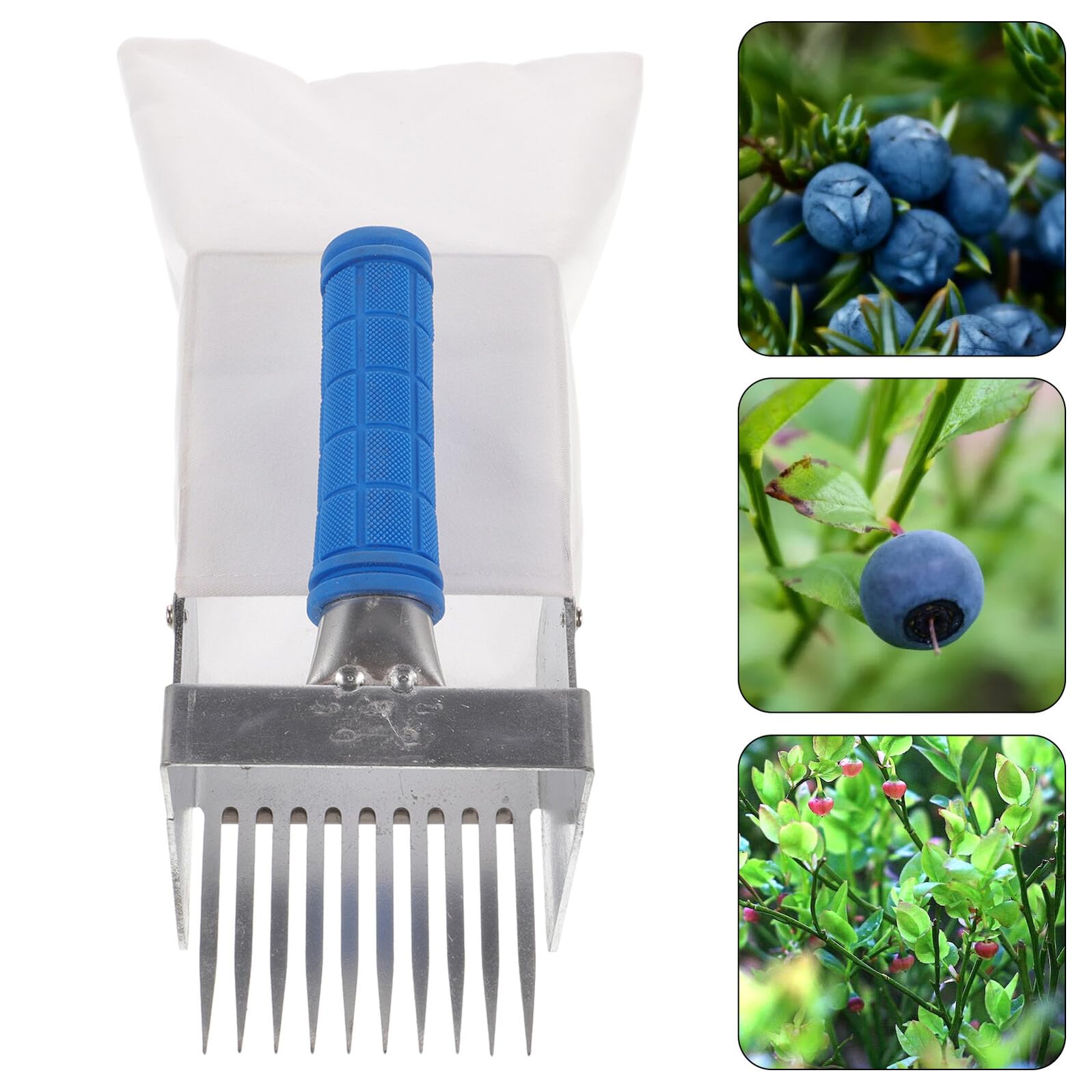 Artibetter Recolector De Frutas con Mango Ergonómico Rastrillo para Jardín Herramienta para Recoger Frutas Pala para Cosecha De Arándanos Huerto