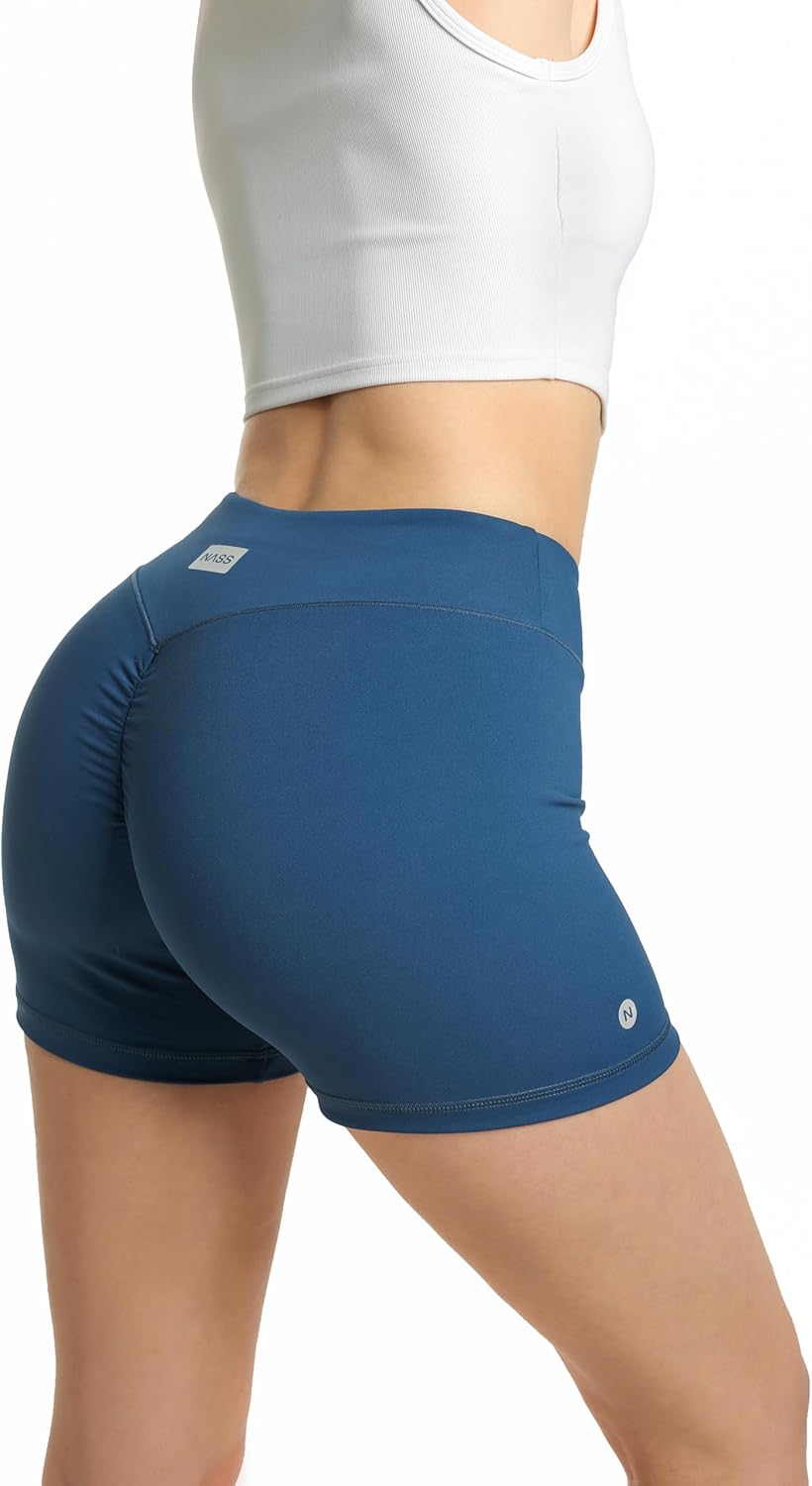 Nastya Nass Women’s Athletic Biker Workout Shorts – High Waist Sporty Yoga Running Gym Fitness Shorts - Image 4