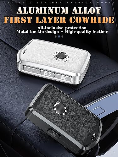 Miniatura 8 de Funda protectora para llave de coche para Volvo XC40 XC60 XC90 T5, llavero de cuero para llaves de metal