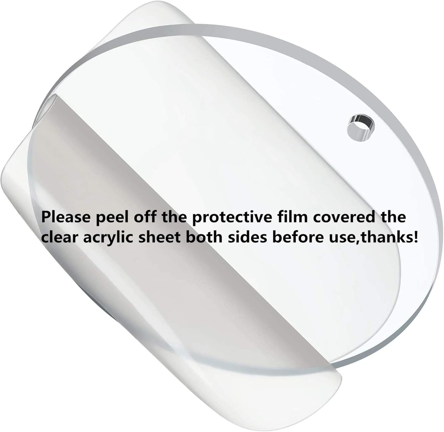 15pcs Clear Blank Acrylic Round Circle Key Chains, Tags, Laser Cut Sheet With Hole (5.0")