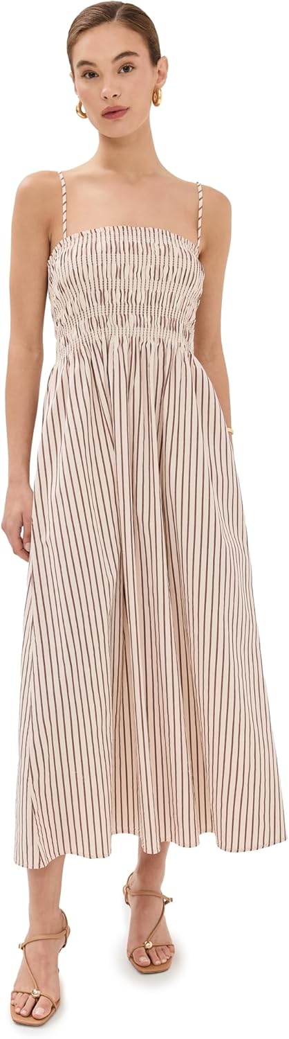 Bianca Shirred Bodice Dress - Safari Lime