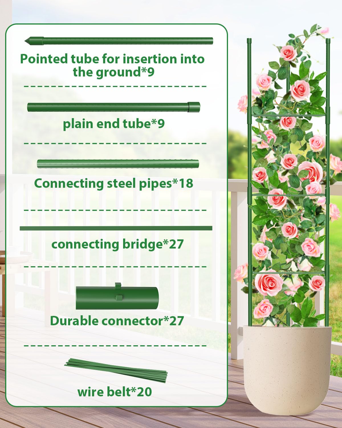 MYMULIKE 3Pack Tomato Support, 51 Inch Large Tomato Cages for Garden Trellis Vertical Climbing Plants Support, Tomato Stand - Image 3