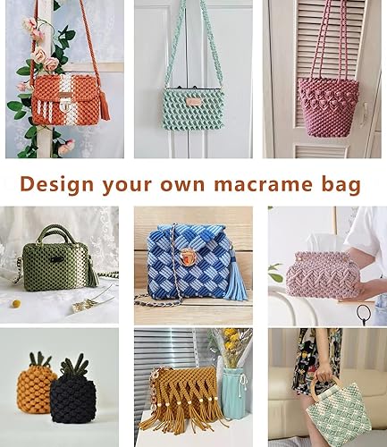 Miniatura 6 de Cordón de algodón trenzado de 0.11 pulgadas x 109 yardas, cuerda de algodón para macramé natural, estilo bohemio, para colgar plantas hechas a mano