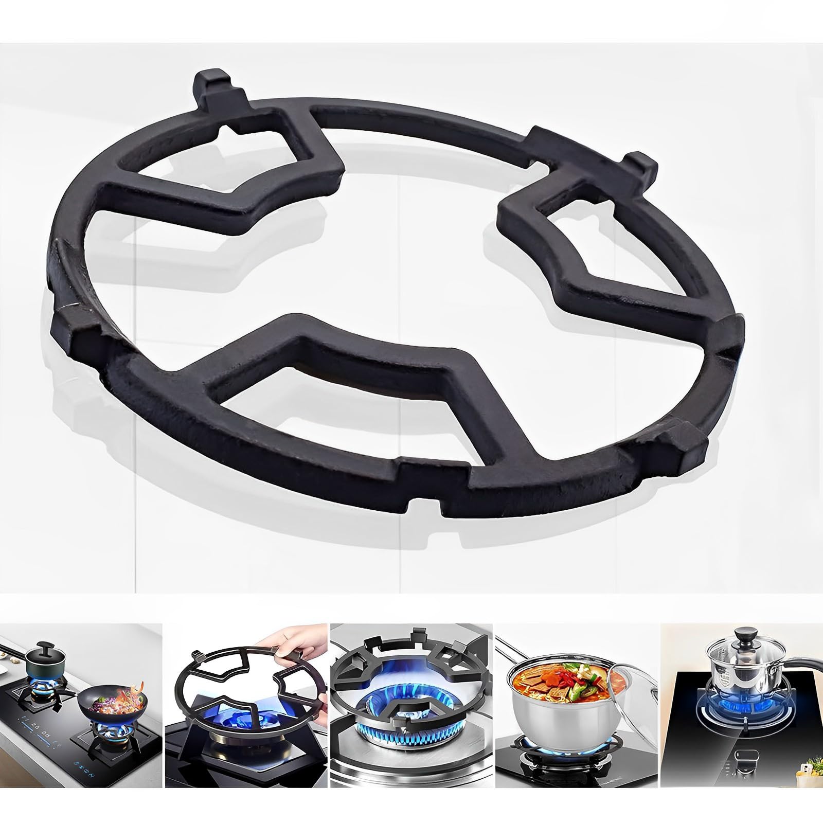 Wok Pan Stand Supports Rack Cast Iron Burners Stove Cookware Ring Gas Ranges Wok Support Rack For Kitchen Cooking Gas Stove I420542027 - View #13