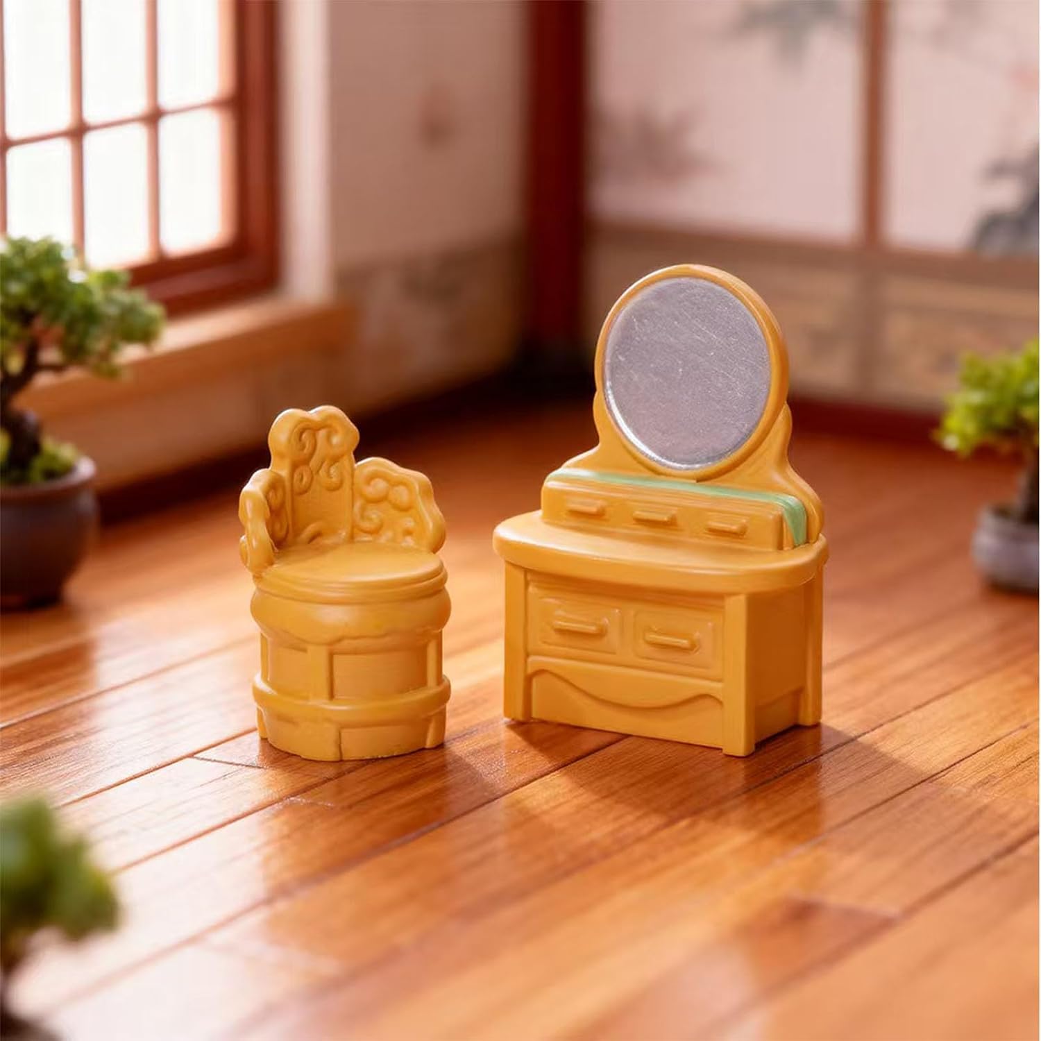 15pcs Ancient Miniature Furniture Set Mini Dollhouse Decoration Set Classical Furniture Decor Kits for Fairy Garden Home Decor 18-44mm image 5