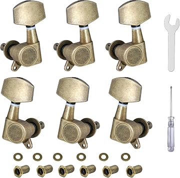 6PC 3L3R Guitar Tuning Pegs Machine Heads Electric Acoustic Guitar Bronze
