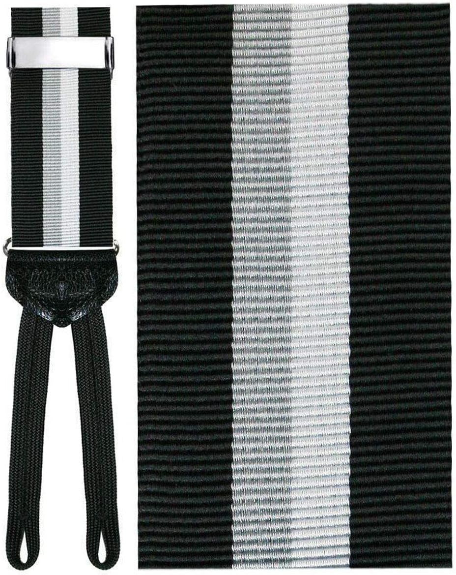 Liguria Black Striped Silk Suspenders