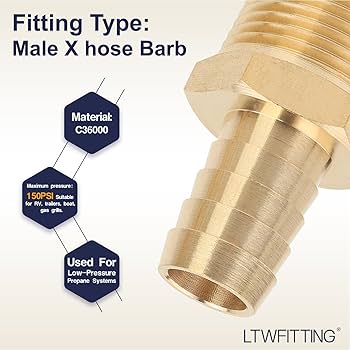 Amazon.co.jp: LTWFITTING ホースニップル ホース継手 おネジサイズ
