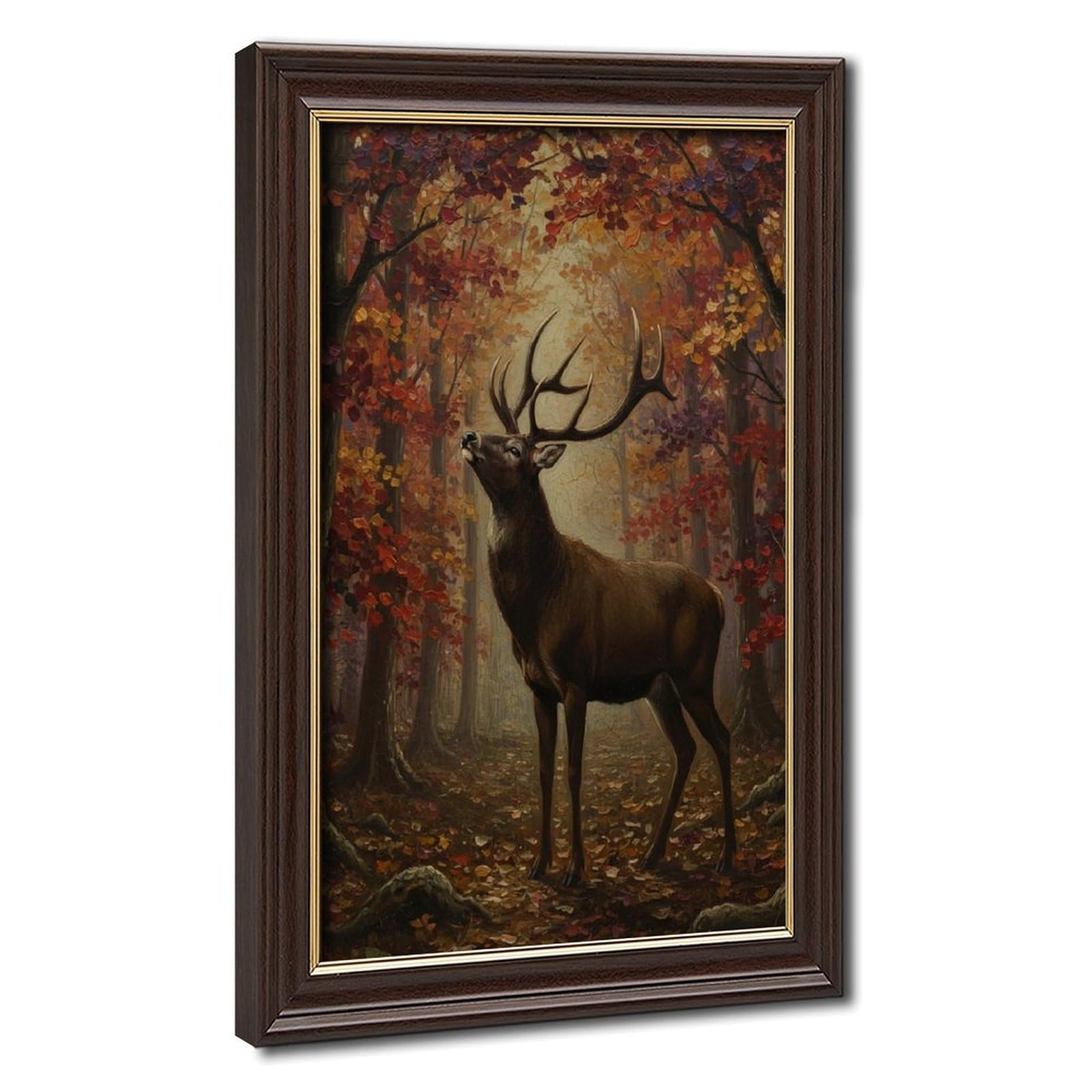 Bareronor Turquoise Majestic Stag In Autumn Forest Canvas Poster Bedroom Decor Landscape Office Room Decor Gift 24" L X 36" W