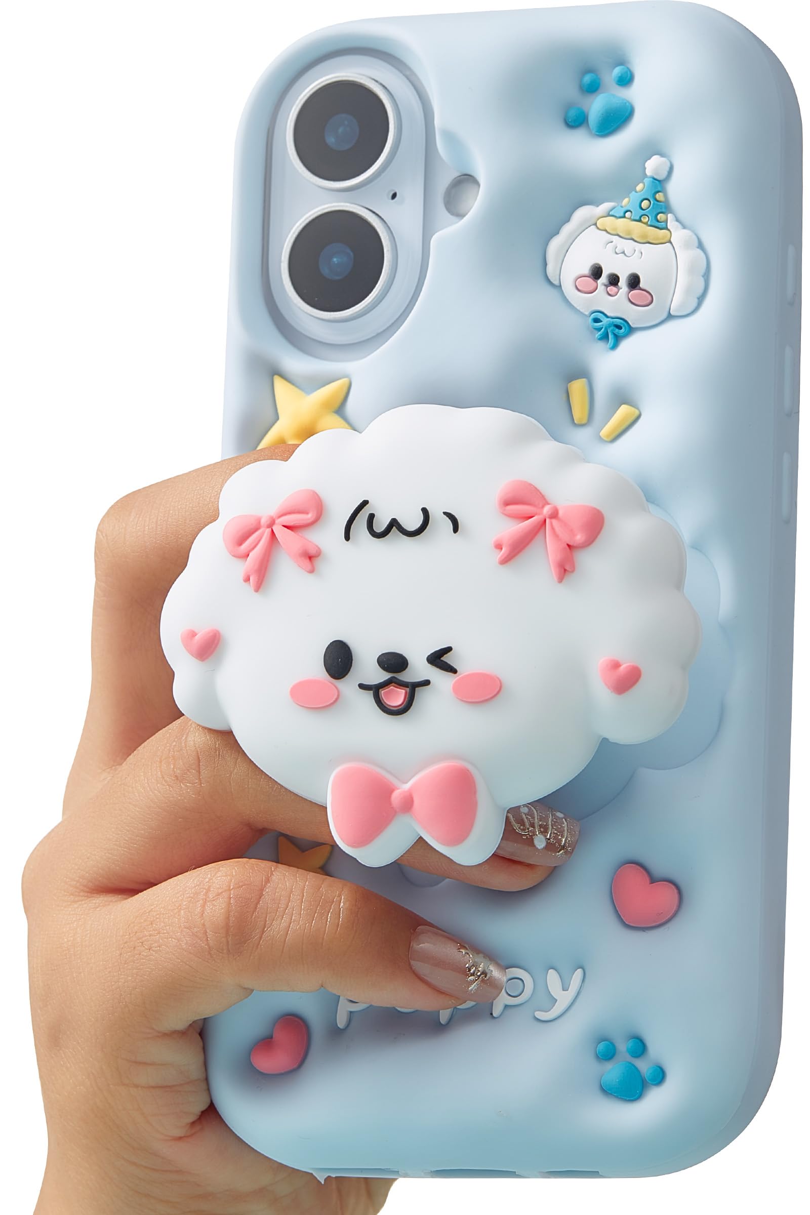 Amazon.com: TUFTA for iPhone 16 Plus Case, Kawaii Dog Pop-Up Grip