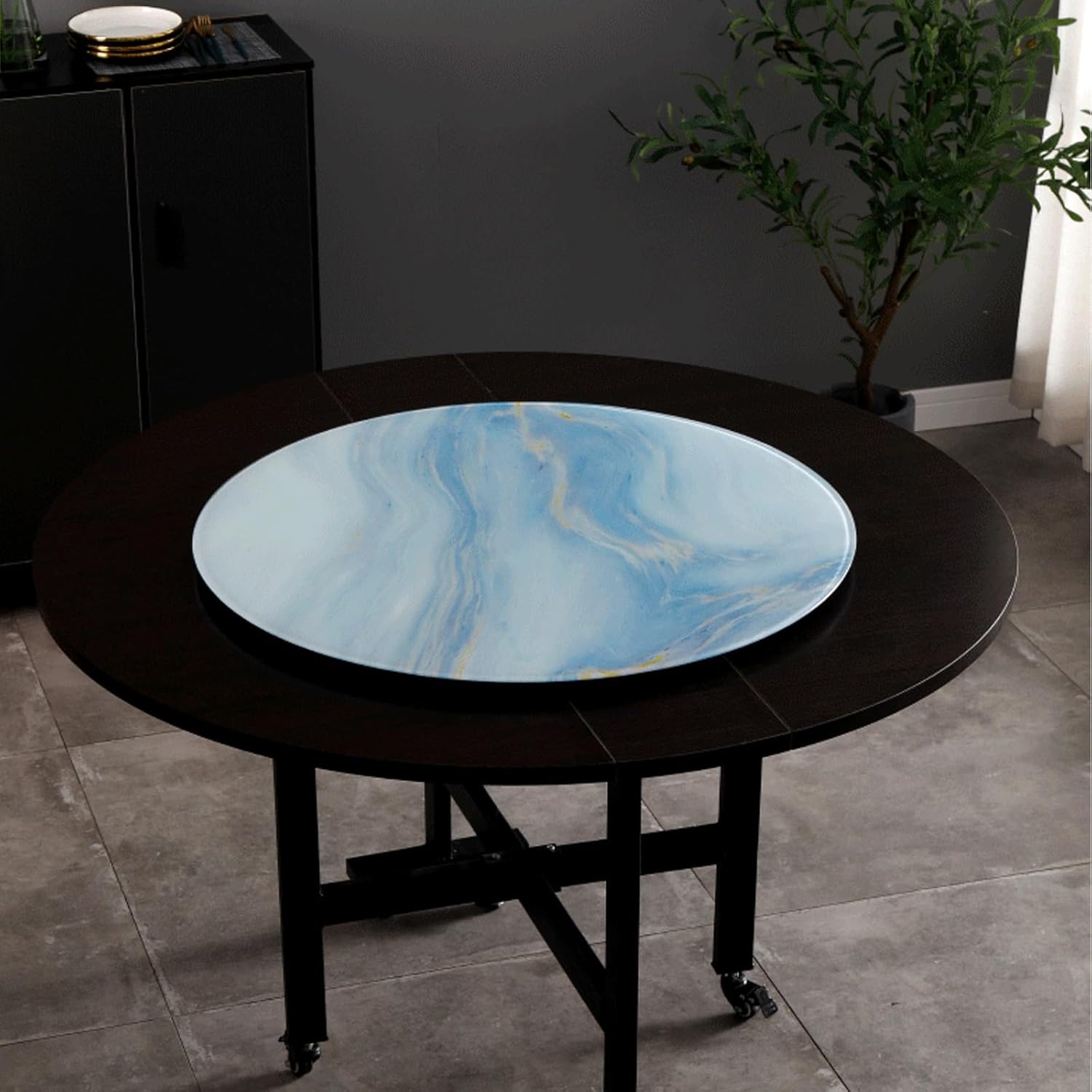 Tempered Glass Table Top with Rounded Edge, Round Tempered Glass Table Top, Round Glass Top, Long Lasting Clear Glass, Tempered Glass Board, Flat Polished Tempered Glass Table Top ( Color : Red , Size
