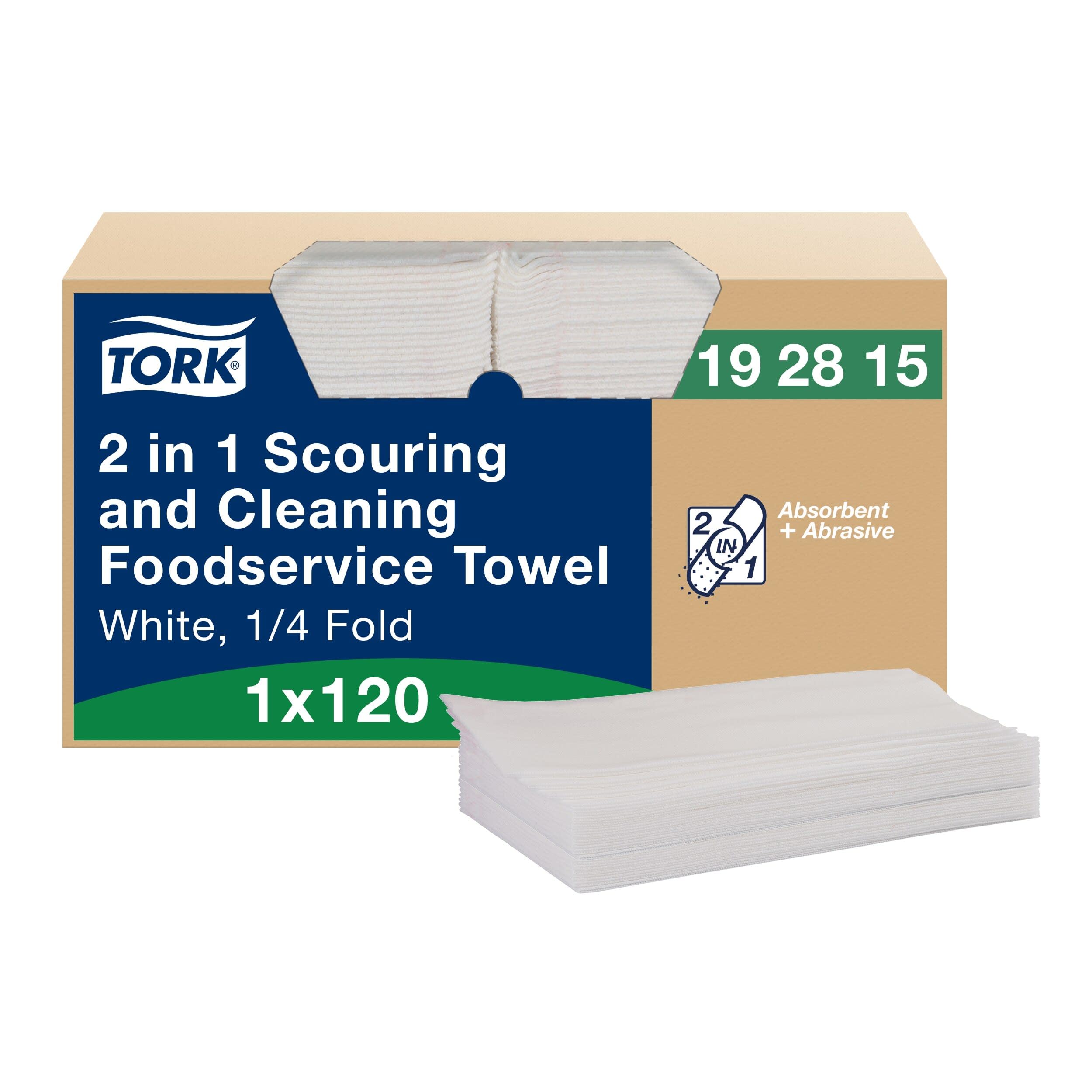 Tork 192815 - Toalla de limpieza y limpieza 2 en 1, color blanco, absorbente, 1 x 120 hojas