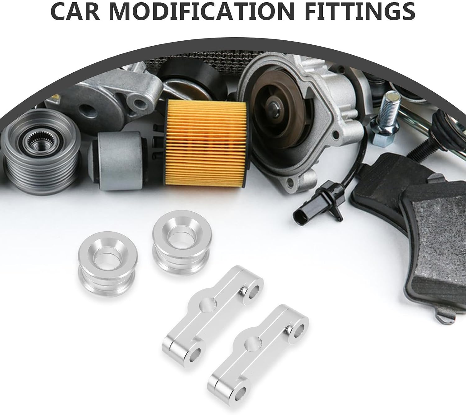 ORFOFE Shifter Bushing Kit Provides Accurate Gear Changes Aluminum Alloy 2pcs Easy Installation, Long round Shape for Front and Rear Transmission Replacement for Car and Vehicle