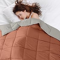 Vista 8 de Modern Threads Edredón Reversible de Relleno Sintético Naranja Óxido/Beige Individual