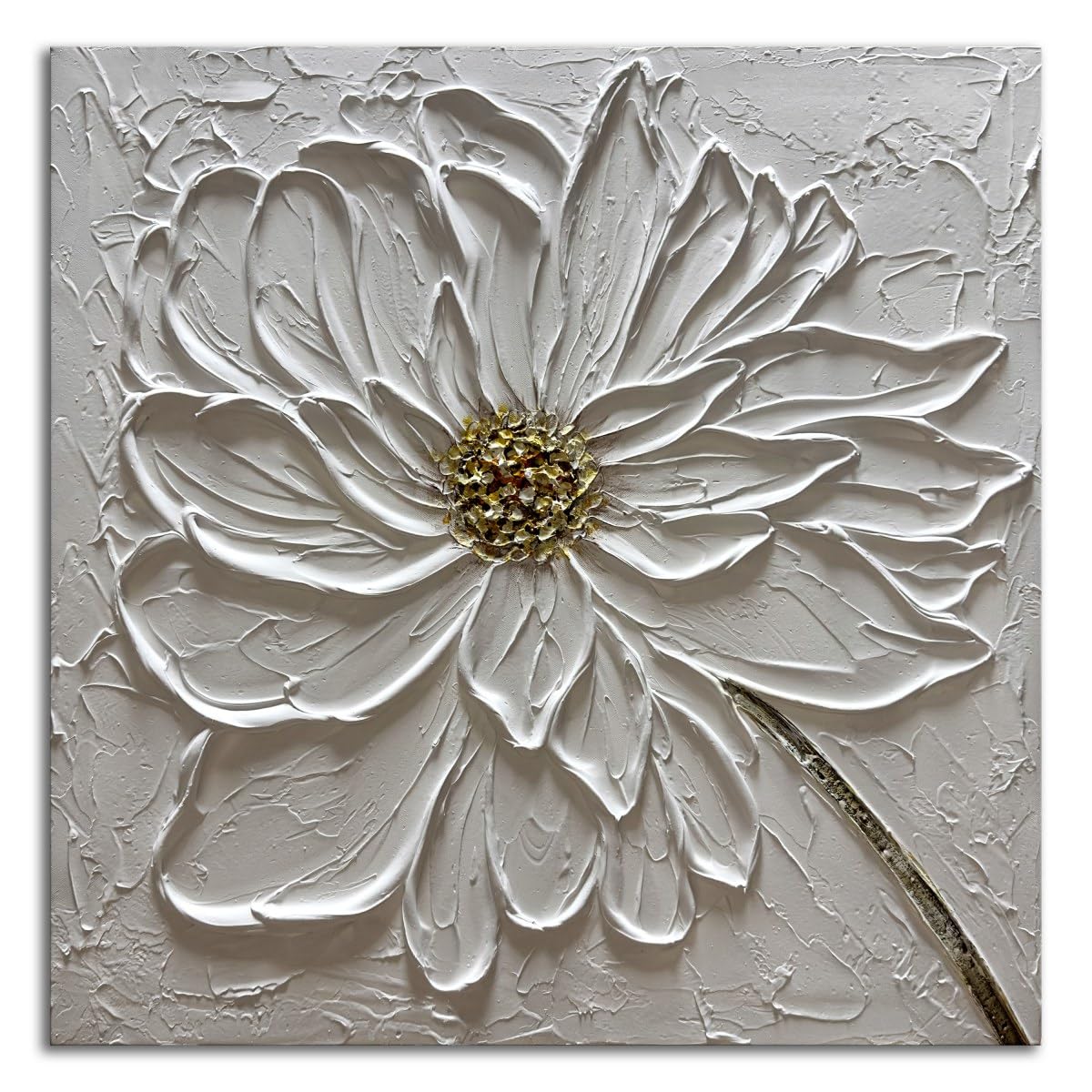 Slyart Hand Paintings 3D Floral Canvas Wall Art 24x24