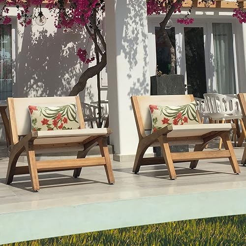 Miniatura 6 de Juego de 2 fundas de almohada lumbares de 12 x 20 pulgadas para exteriores, fundas de almohada rectangulares decorativas para interiores y