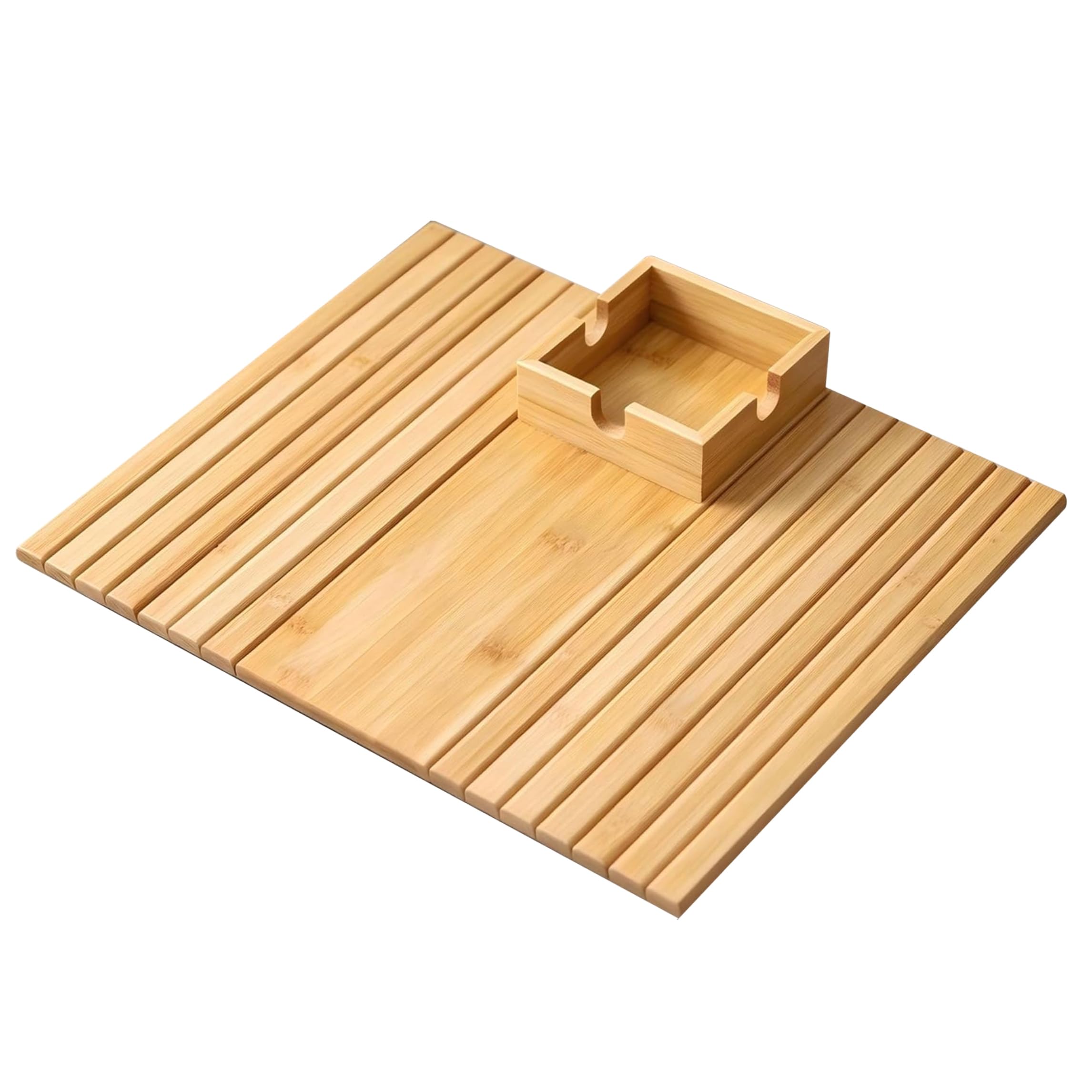Table de bras canapé en bambou pour vos soirées télé avec porte-gobelet intégré