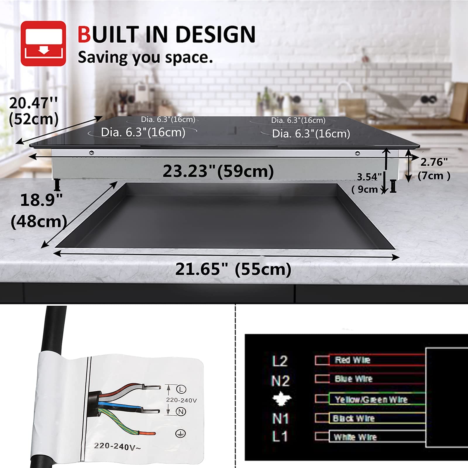 30 Inch Induction Cooktop, GASLAND Chef IH77BF Electric Stovetop, 240V