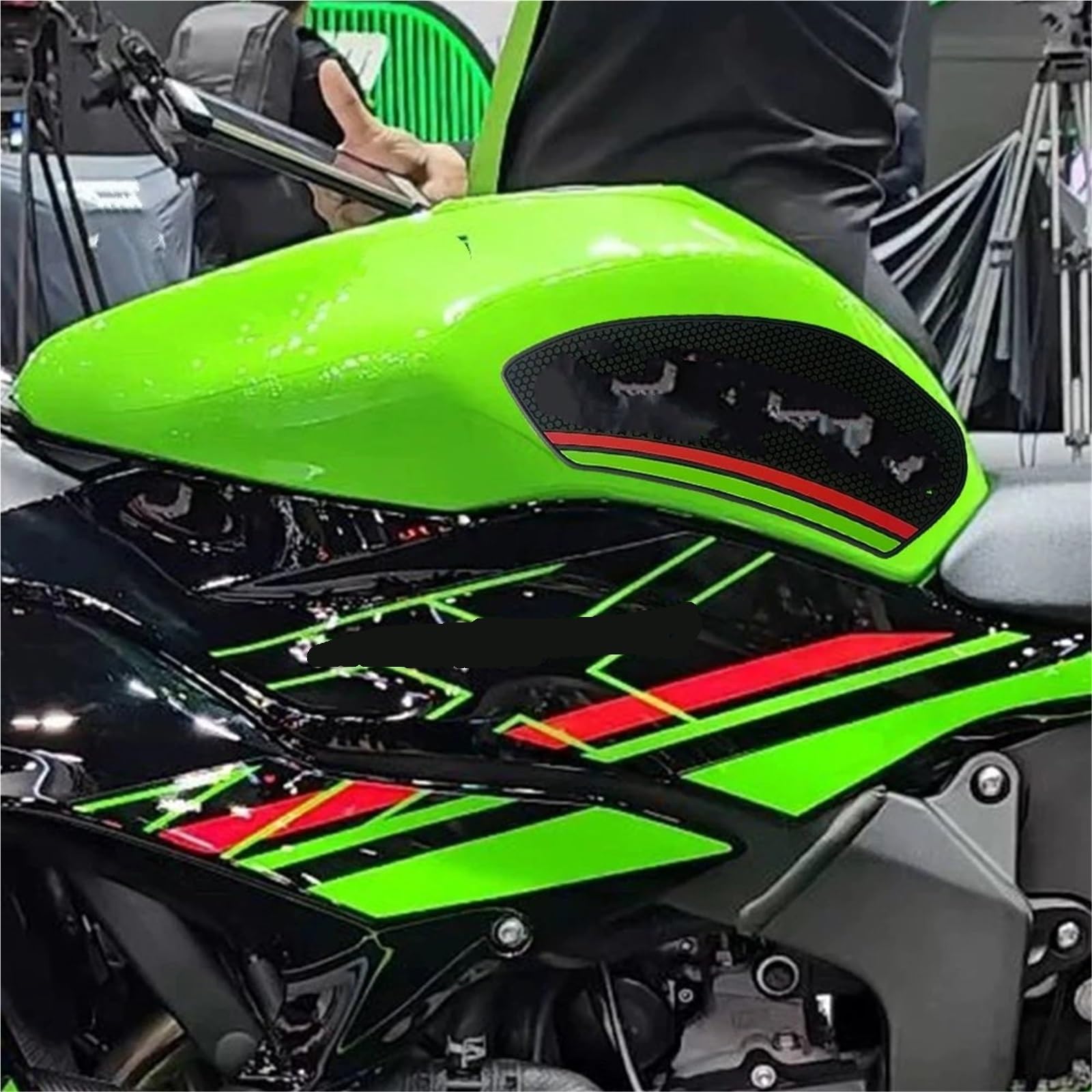 Protège-Réservoir Genouillère Kawasaki Ninja ZX-6R (ZX636-J) 2019-2025 - Autocollant Latéral Antidérapant 3mm Caoutchouc