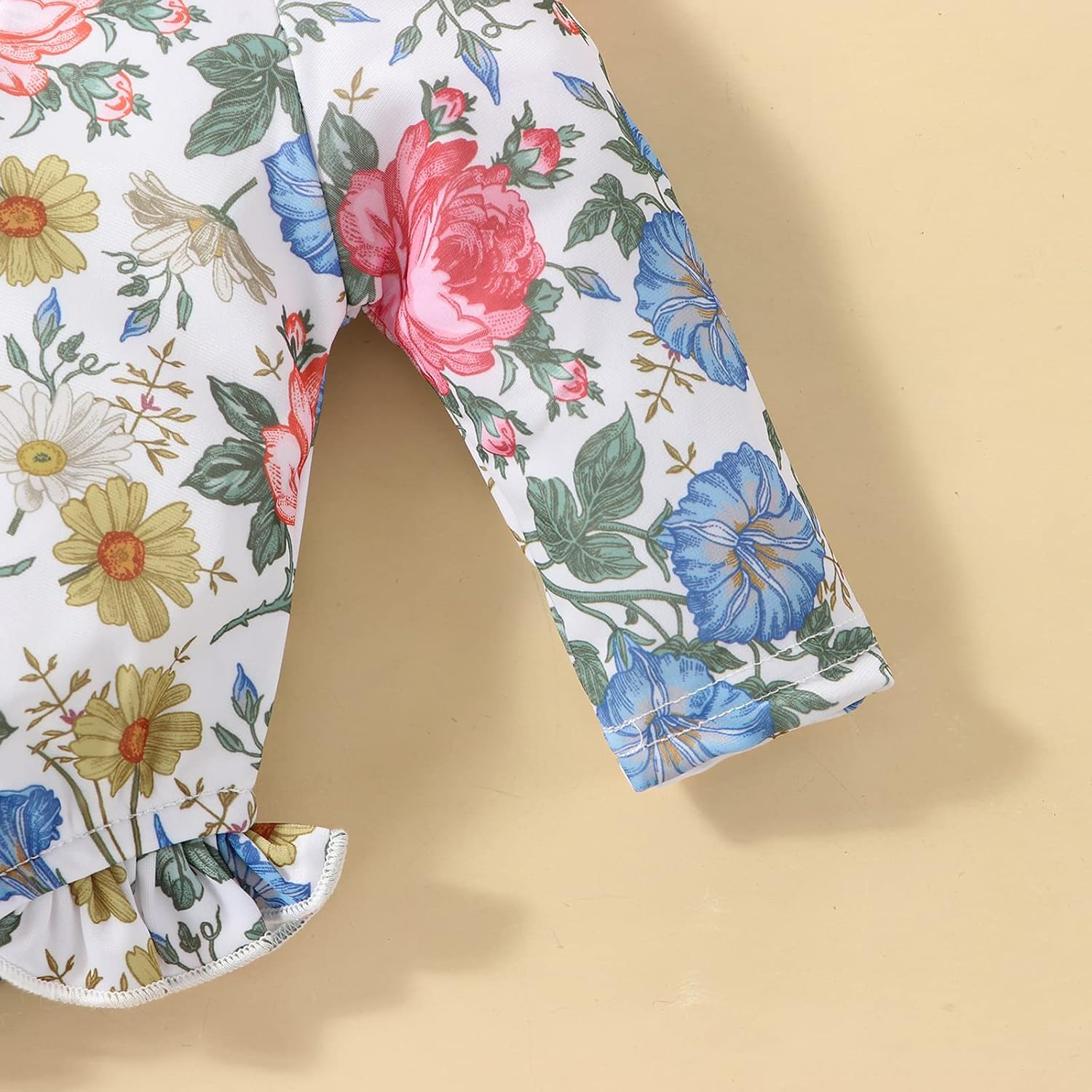 Baby Girls Swimsuit Long Sleeve Zipper Bathing Suit One Piece Swimwear with Hat - Image 2