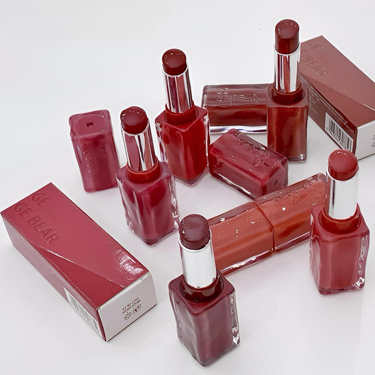 Gege Bear Mirror Light Lipstick | Glossy Tint with Non-Sticky Finish | Long-Lasting Non-Transfer Glaze for Women & Girls | Nude, Peach, Red & Pink Tones Shine Shades | Hydrating Lips Balm Effect with Lip Brush Applicator | Moisturizing Lip Glaze for Women & Girls (02# Naked, 3.8g)-image-33