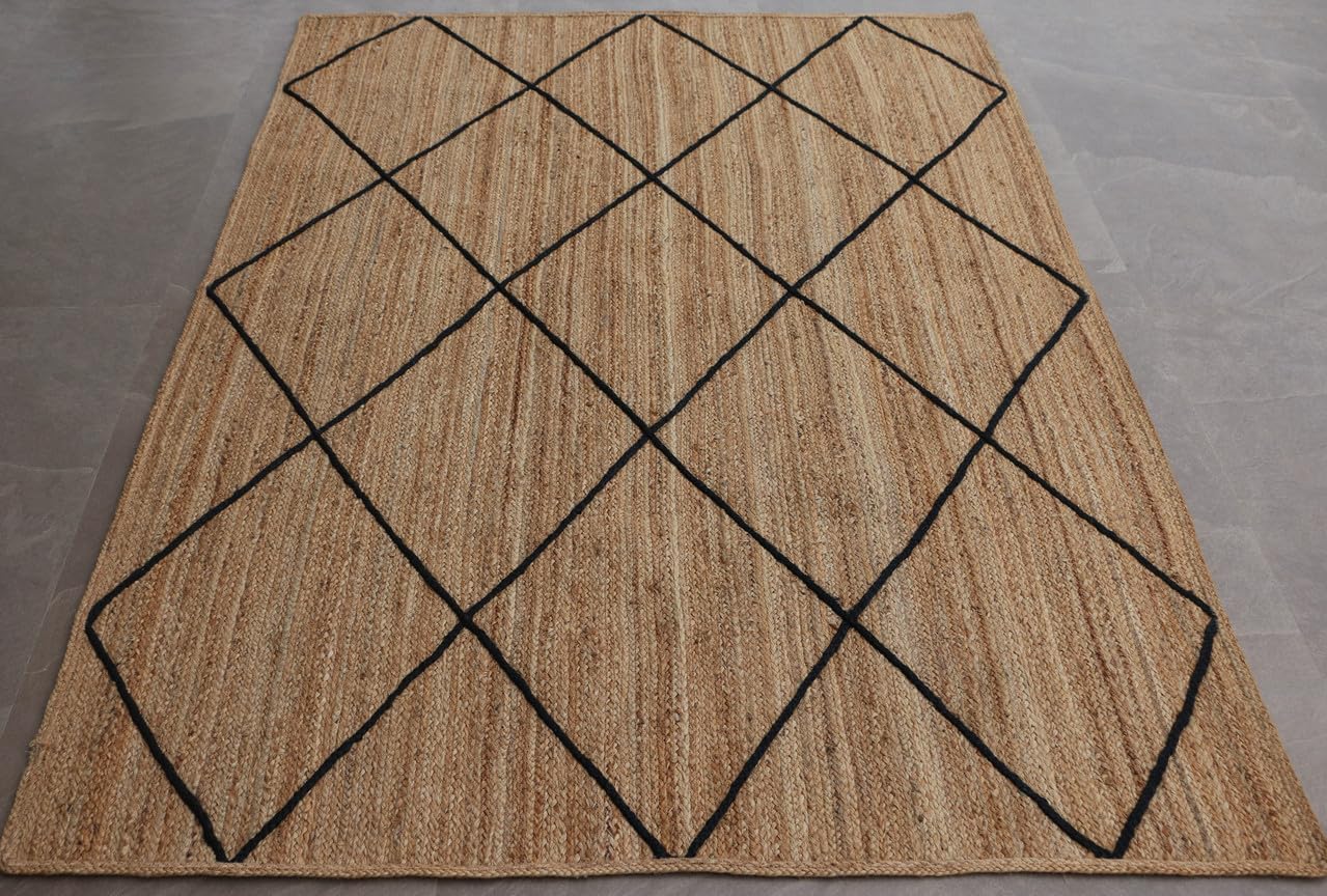 Brookfield Handmade Natural Fiber Traditional Area Rug – Soft Texture, Durable Weave, Decorative Rug for Living Room & Bedroom
