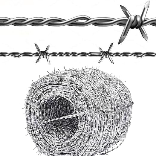 Rollo de alambre de púas, acero galvanizado con alto contenido de zinc, medidas de seguridad antiescalada, apto para jardín, patio, plantas y manualidades, diámetro 1,7 mm, longitud 10 m miniatura 3