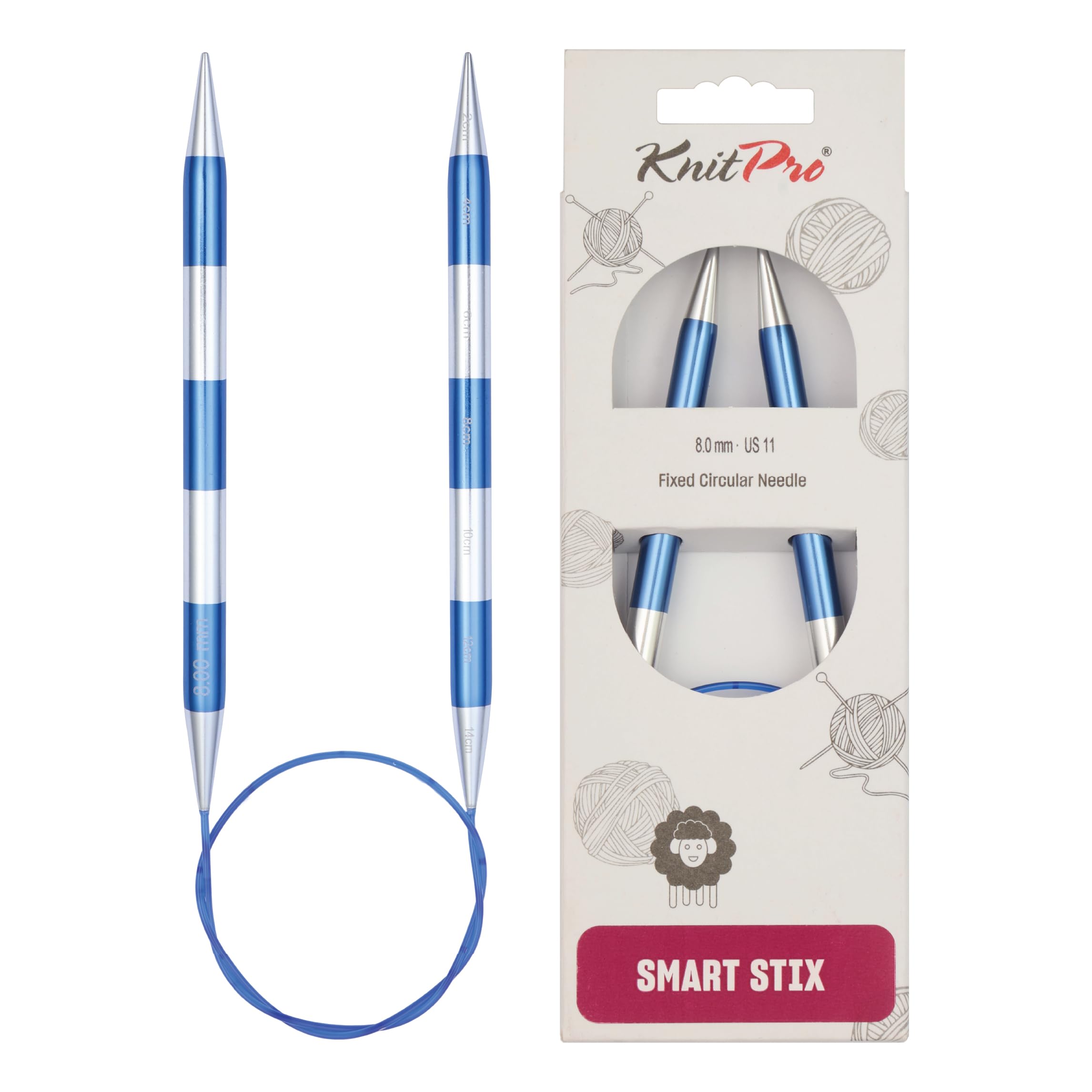 KnitPro Smartstix Fixed Circular Needles 24" (60cm) | 8.00mm