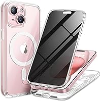 Vista 31 de Funda para iPhone 15, compatible con MagSafe, protector de pantalla de privacidad integrado y protección de cámara, antiespía, cuerpo completo, a