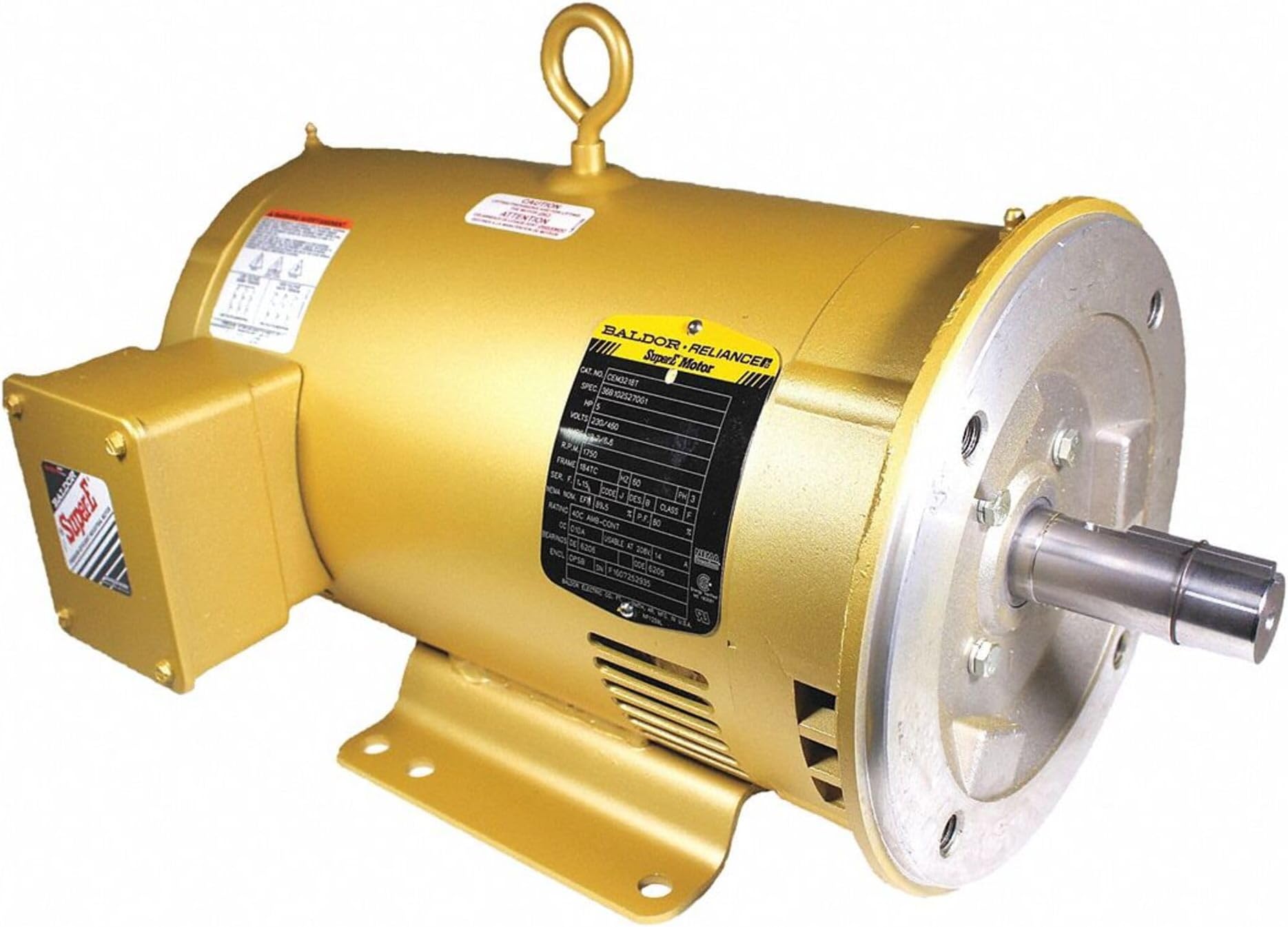CEM3218T General Purpose AC Motor, 3 Phase, 184TC Frame, OPSB Enclosure, 5Hp Output, 1750rpm, 60Hz, 208-230/460V Voltage