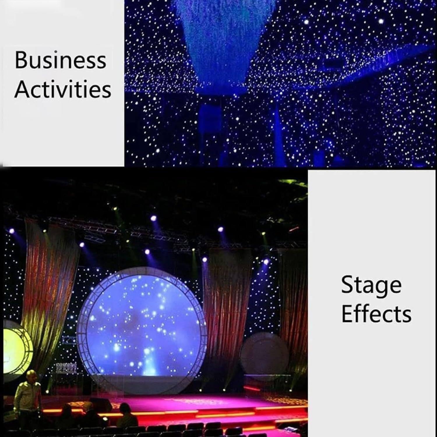 3x2m Bühnen-Sternenhintergrund (120 LED-Lampen), LED-Sternenhimmel-Hintergrundstoff, DMX-Steuerung + Fernbedienung, mit 10m Verlängerungskabel, faltbar,B