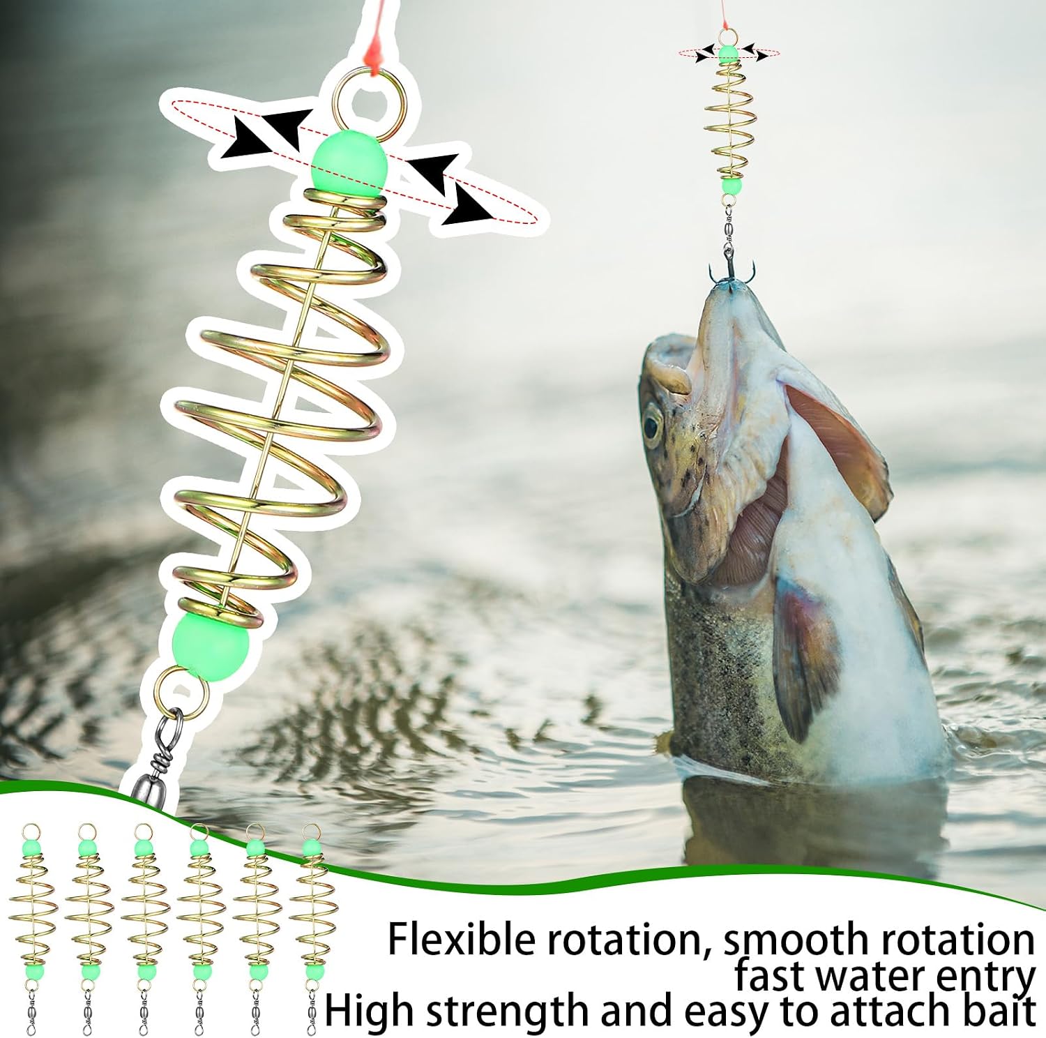Wonderjune 50/30 Pcs Fishing Bait Trap Cage Luminous Metal Carp Fishing Feeder Basket Multisize Olive Shape Summer Fish Bait Cage Holder Rig for Freshwater Lures Basket Mullet Accessories