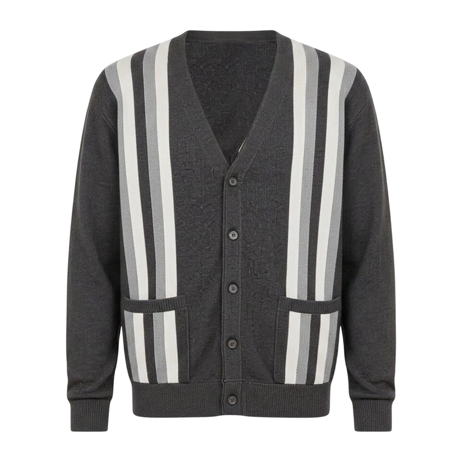 Cardigan da uomo a maglia a contrasto, cappotto casual aperto sul davanti,