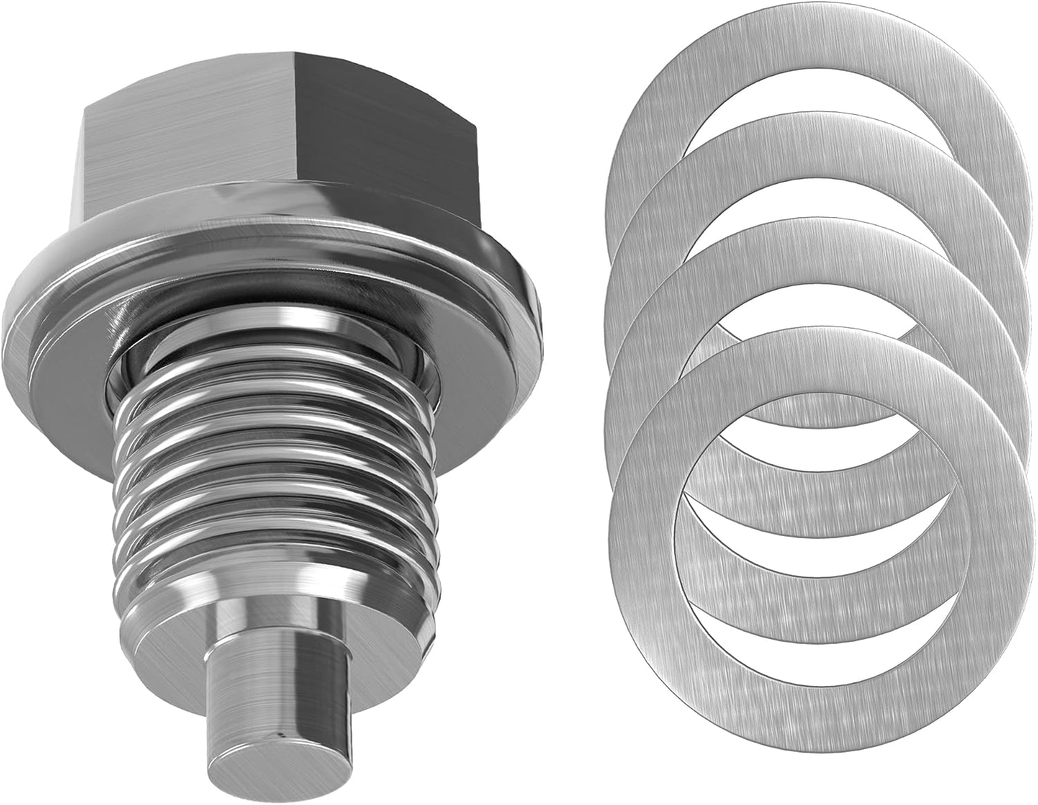 Oil Drain Plug M14x1.5 Zinc Steel with 5 Rubber Washer - OEM 6507741AA 3pcs Replacement for Chrysler/Dodge/Jeep/Ram 2003-2024 Wrangler Grand Cherokee Charger Challenger 300 RAM 1500 by AUTOMAJOR