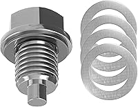 Vista 4 de Tapón de drenaje de aceite de acero M12x1.75 con 5 juntas de goma – Reemplazo de 12mm