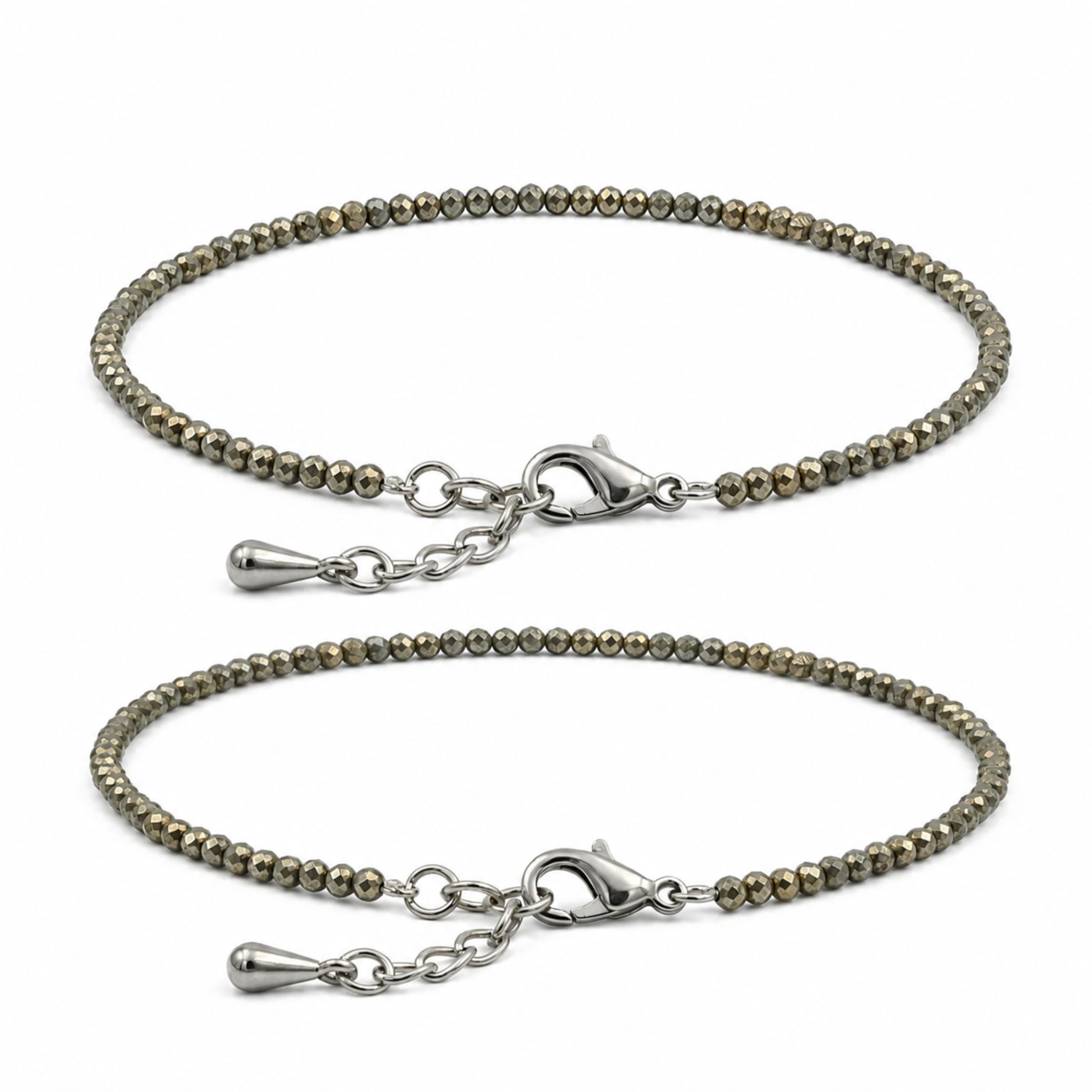 Premium Pyrite Crystal Anklet Collection for Women | Lab Certified Natural Crystal Jewelry | Adjustable Designs | Prosperity & Positive Energy-image-27