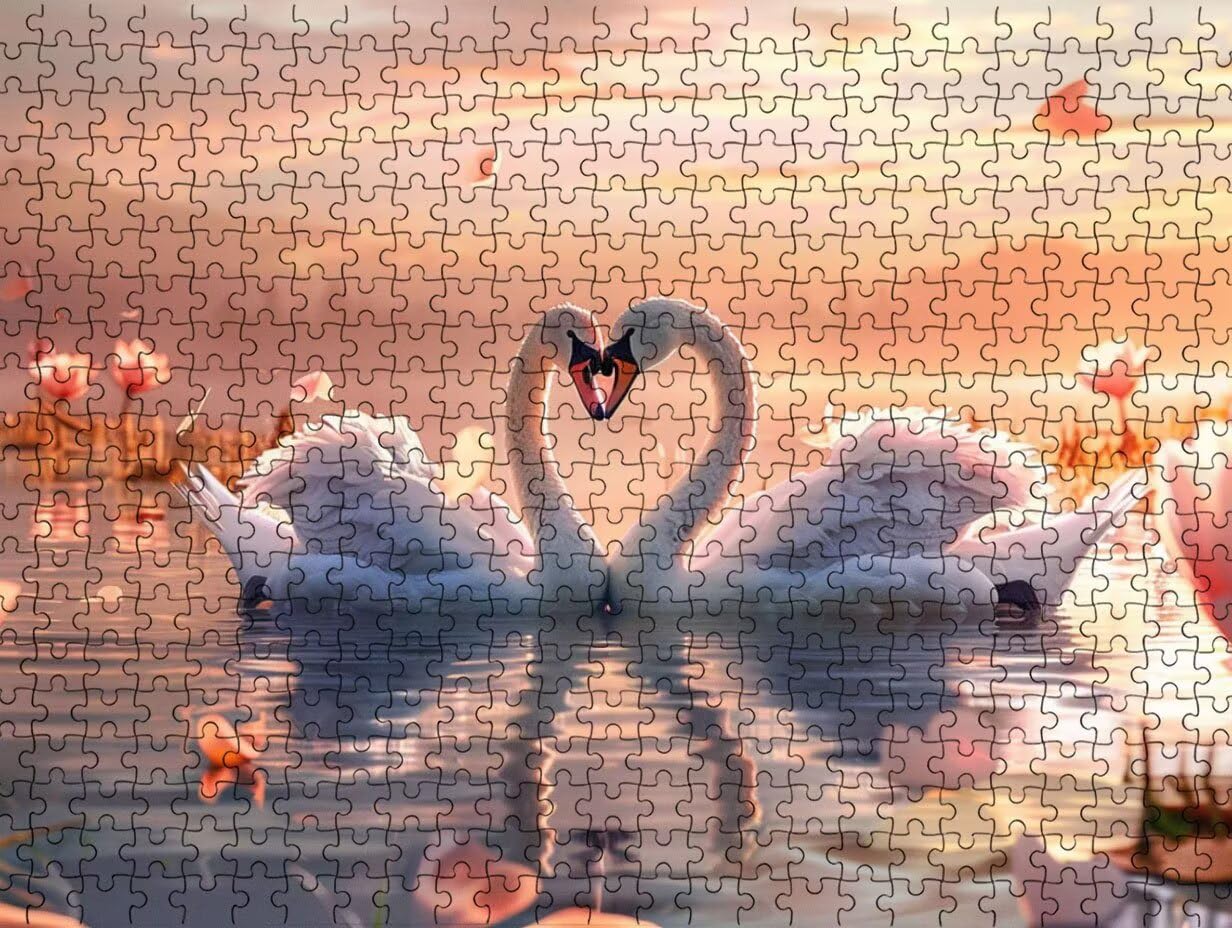 Clásicos Puzzle 1000 para Adultos, Cisne Blanco De Loto LDYQS7-354