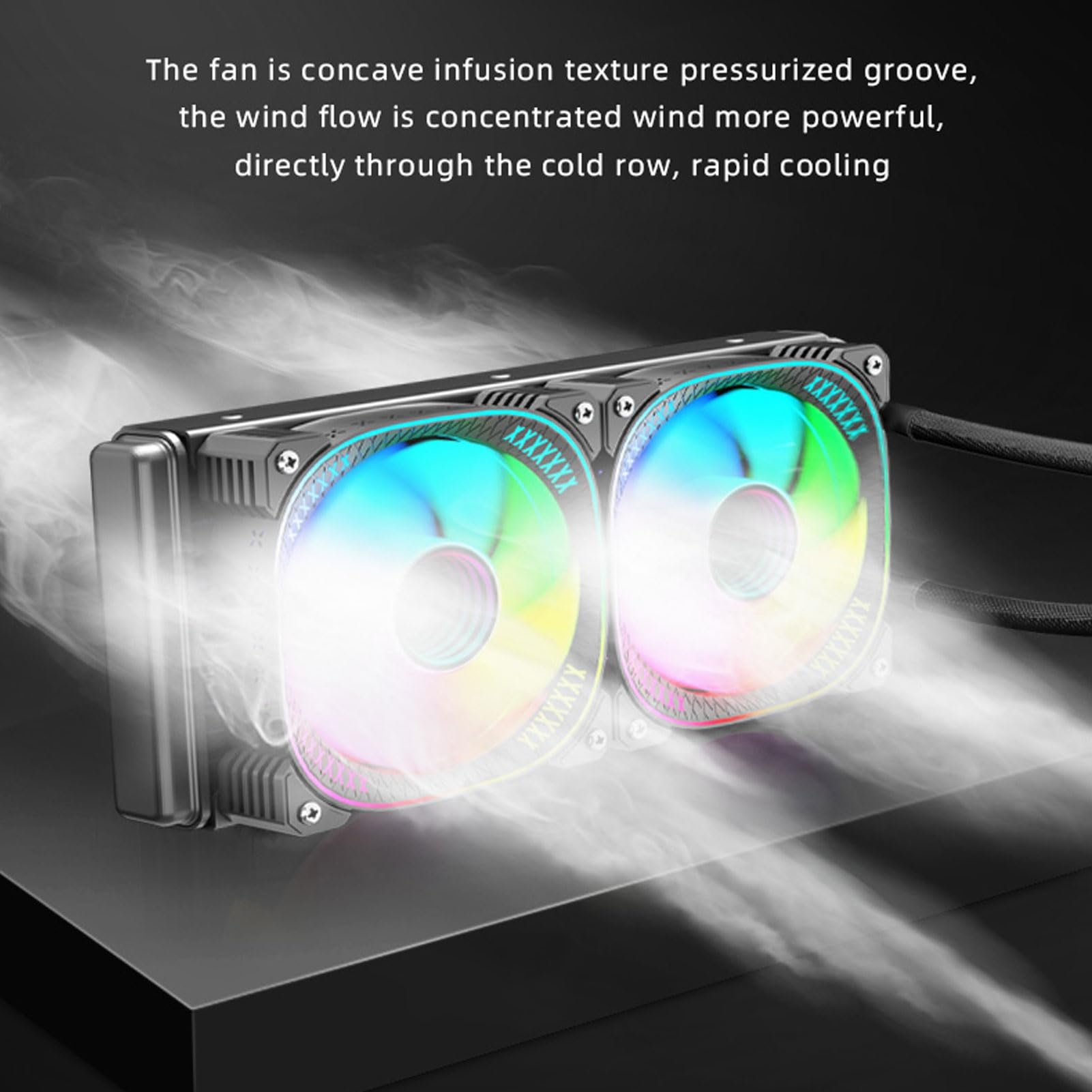 Fockety Raffreddatore CPU a Liquido ARGB, di Raffreddamento a Liquido AIO da 240 Mm con Schermo LCD da 2,2 Pollici Display della Temperatura Doppie Ventole PWM Funzionamento Silenzioso Tecnologia a