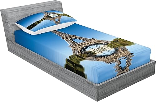 Miniatura 382 de Ambesonne - Juego de sábanas bajeras y fundas de almohada, diseño clásico botánico, plantas de jardín vintage, juego de 3 piezas con estampado